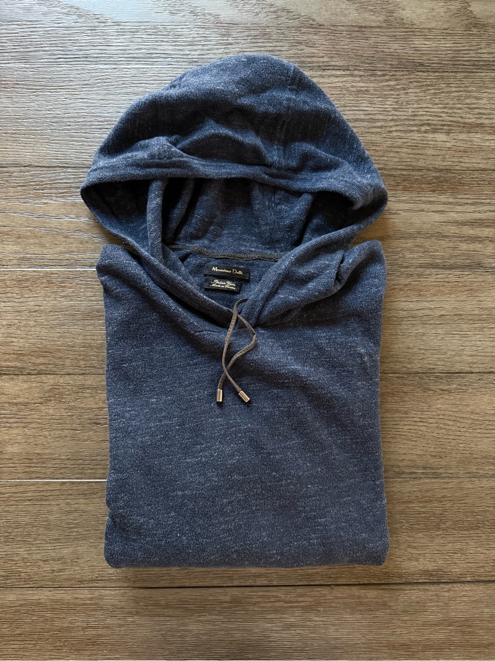 Massimo Dutti Men's Navy Hooded Pullover Sweater - European Menswear